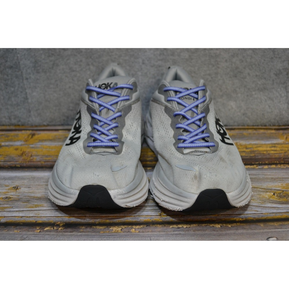 Hoka One One Bondi 8 Shoes Mens 13 2E Wide Gray Road Running Sneakers 1127953 - Picture 2 of 16